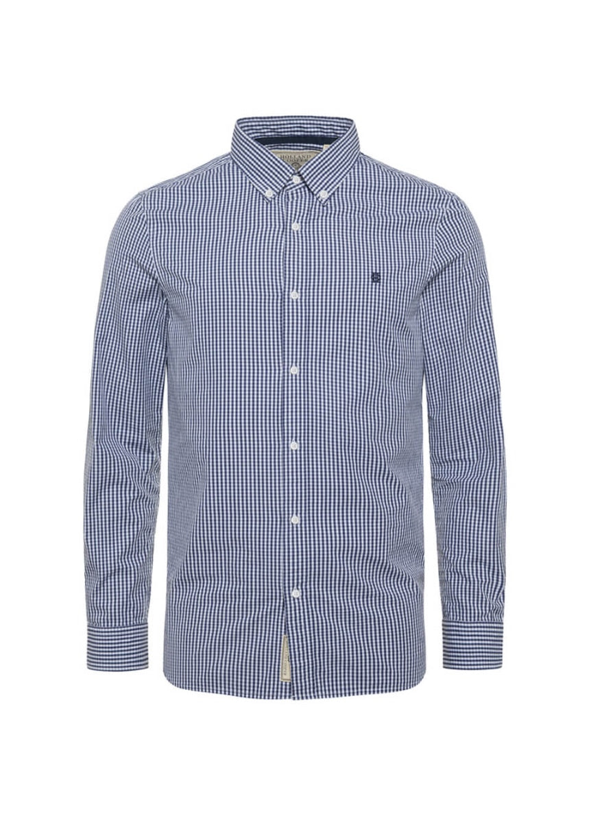 Holland Cooper Men's Slim Fit Button Down Shirt - Navy Gingham