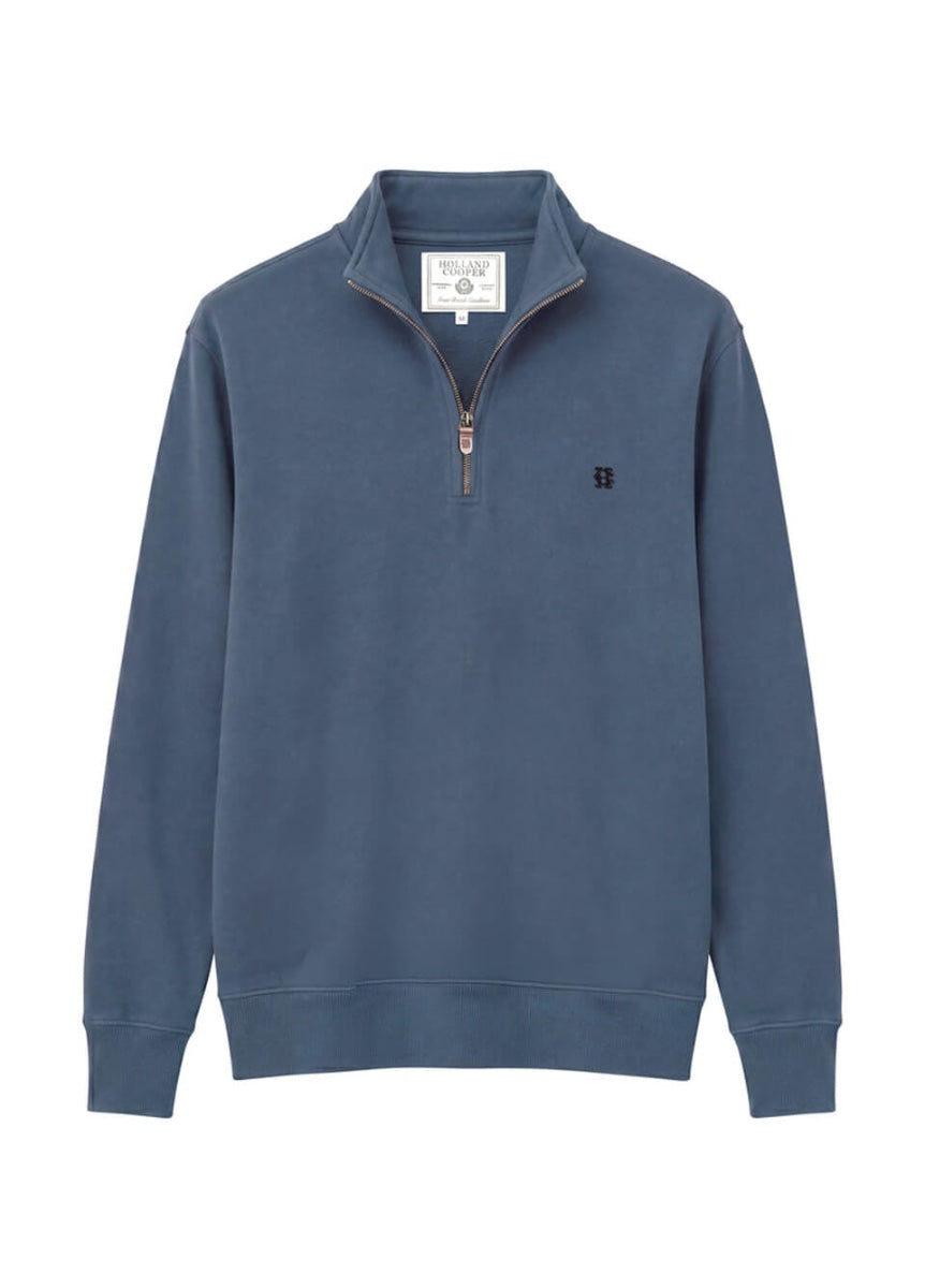 Holland Cooper Men's Classic Quarter Zip Sweat - Denim