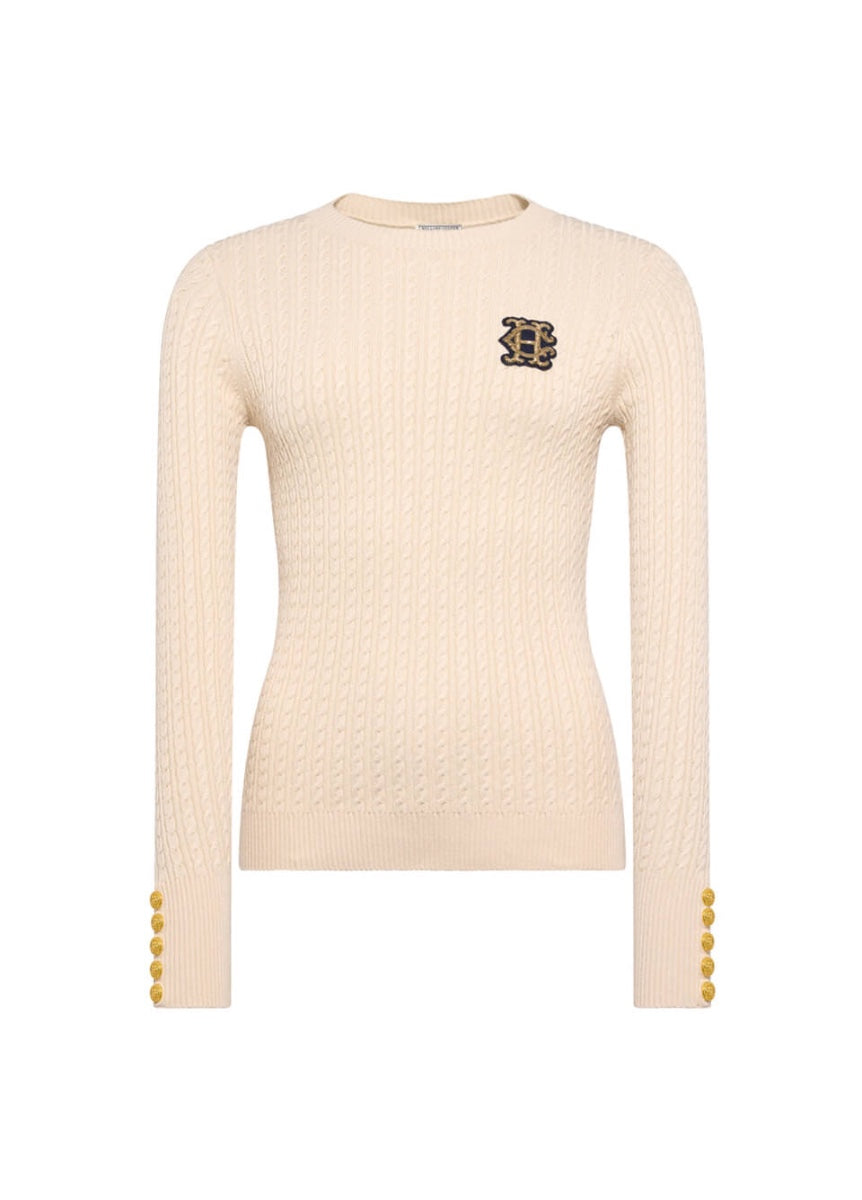 Holland Cooper Princeton Crew Neck Knit - Almond