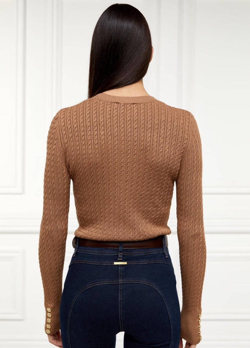 Holland Cooper Princeton Crew Neck Knit - Dark Camel