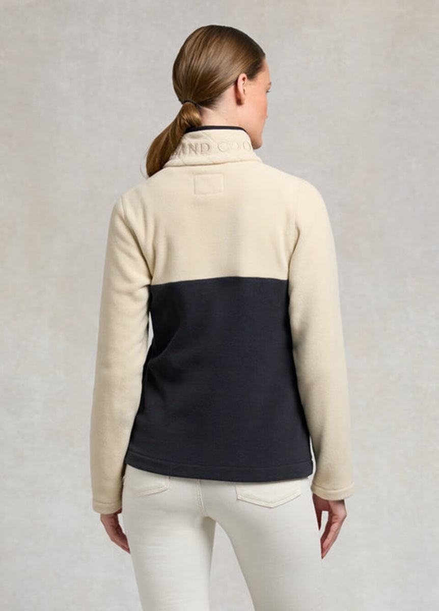 Holland Cooper Quarter Zip Jacket - Ecru/Navy