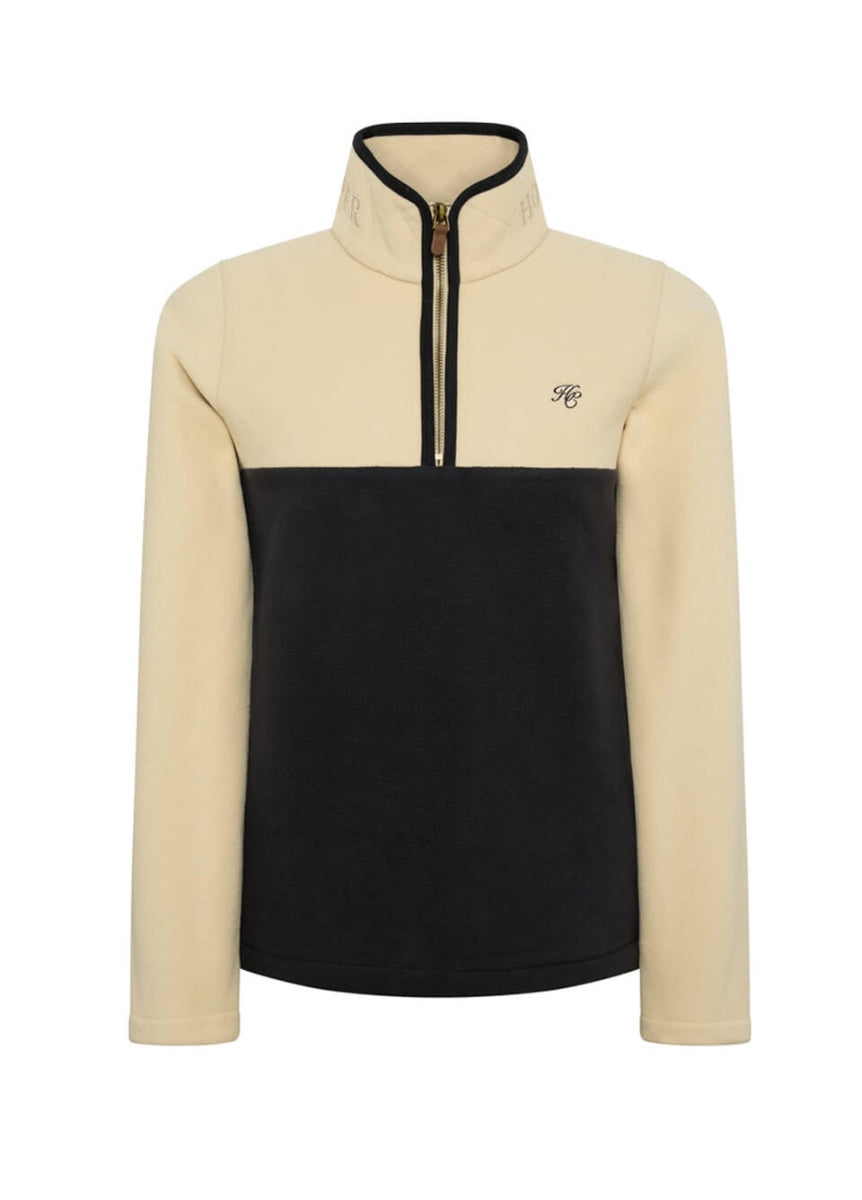 Holland Cooper Quarter Zip Jacket - Ecru/Navy