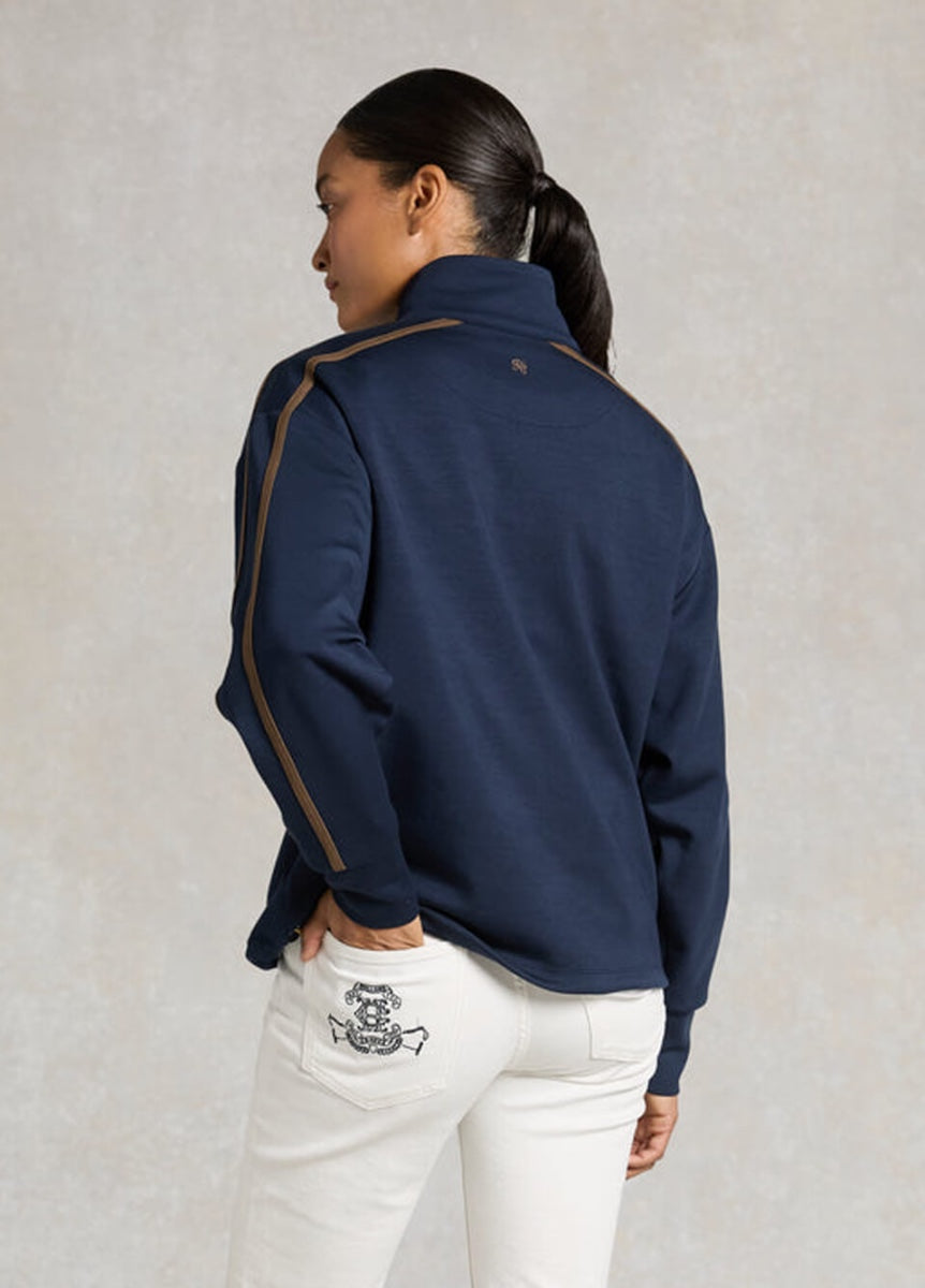 Holland Cooper Equestrian Quarter Zip Neck Sweat - Ink Navy