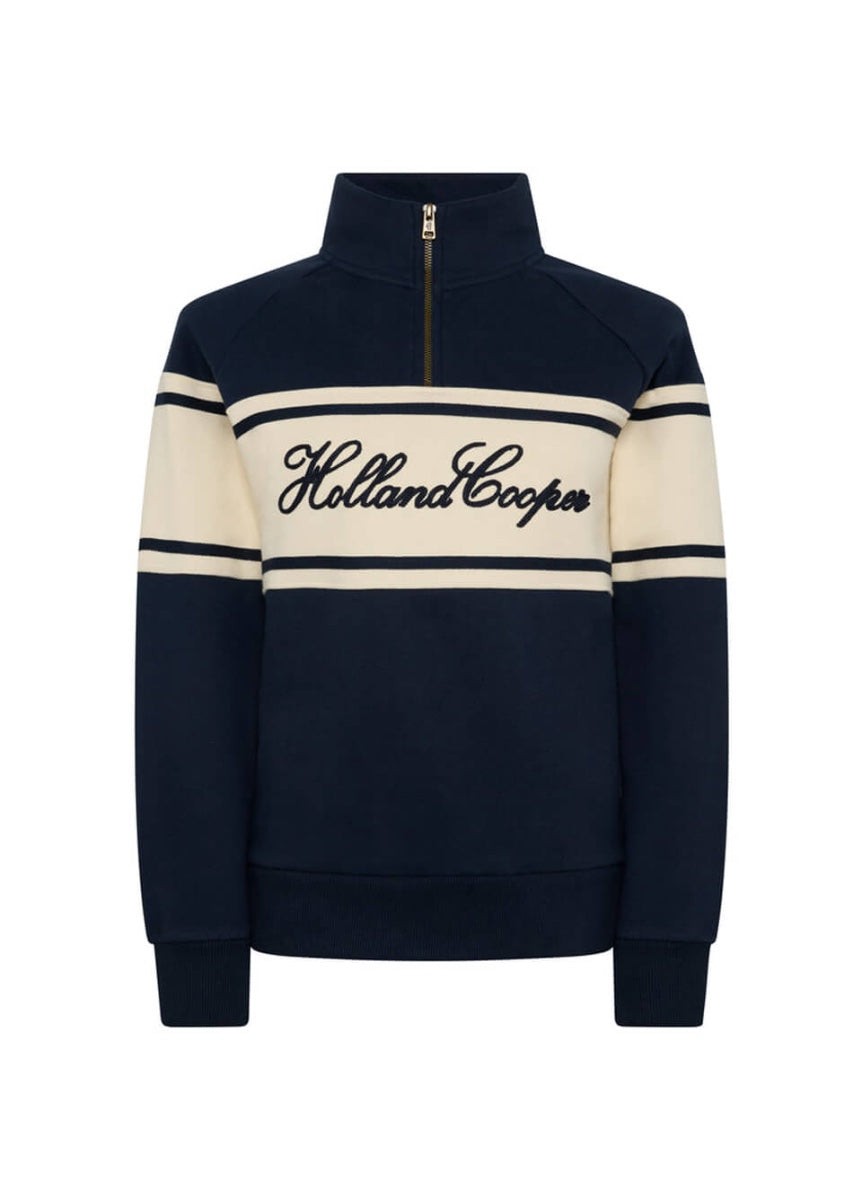 Holland Cooper Signature Quarter Zip Sweat - Ink Navy