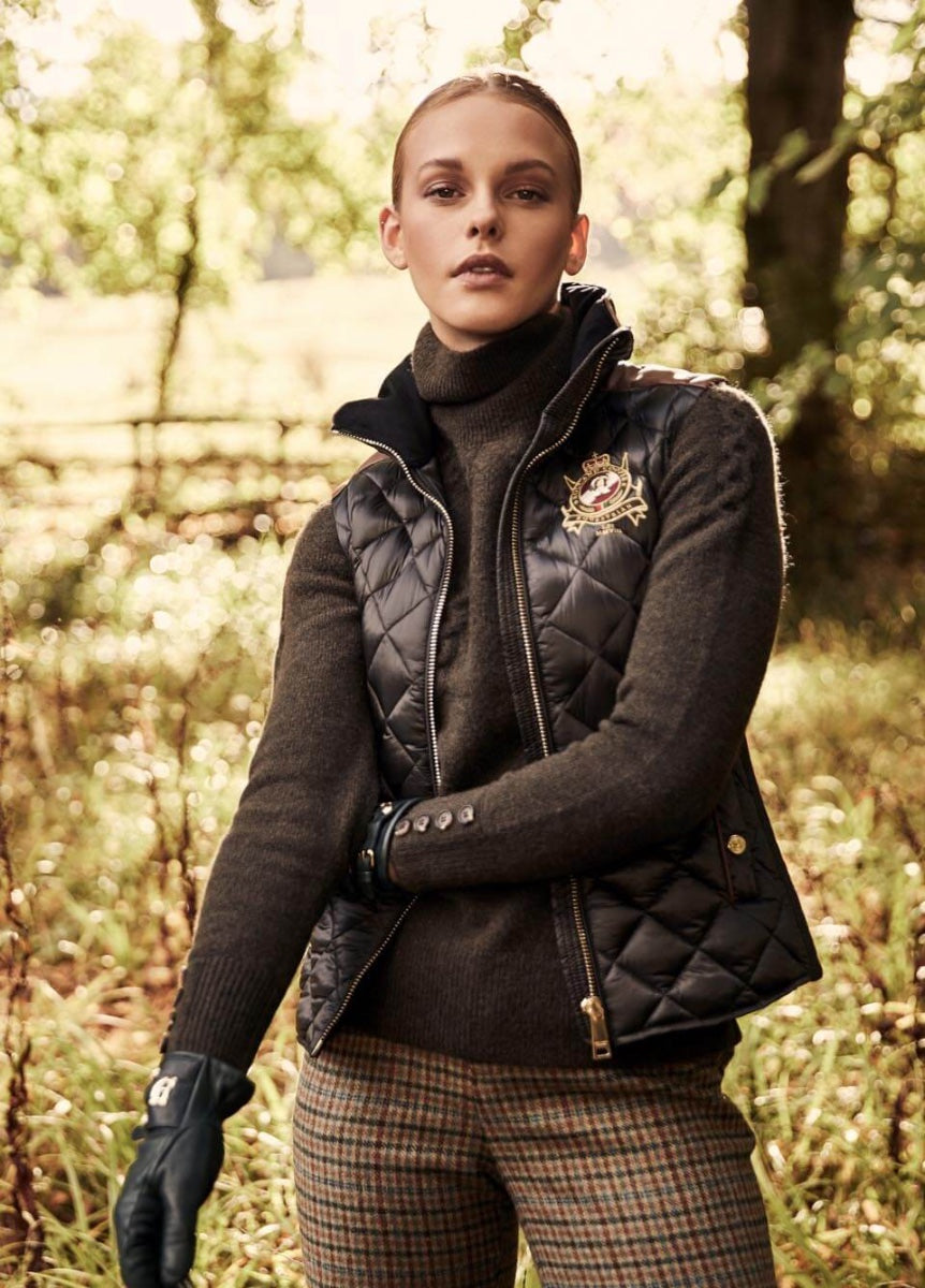 Holland Cooper Diamond Quilt Classic Gilet - Black