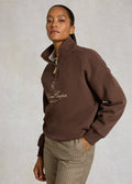 Holland Cooper Essential Relaxed Quarter Zip Sweat - Walnut