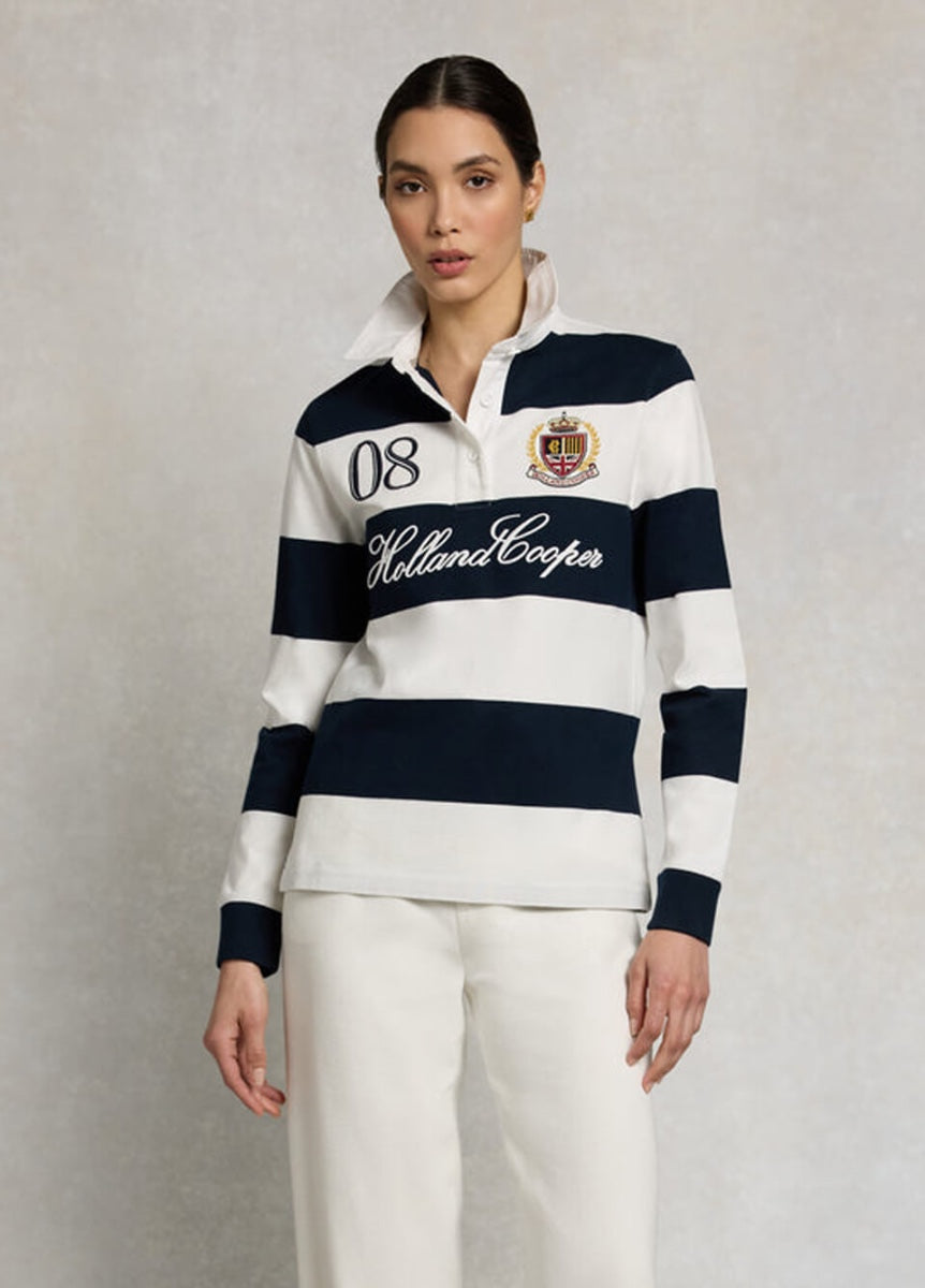 Holland Cooper Rugby Shirt - Navy Ecru