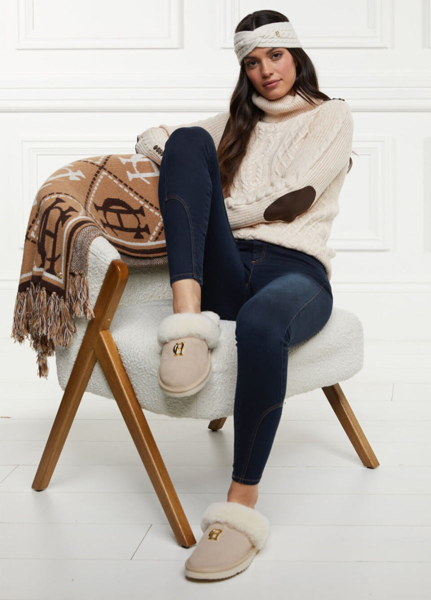 Holland Cooper Shearling Slipper - Oyster