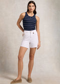 Holland Cooper High Rise Denim Short - Optic White
