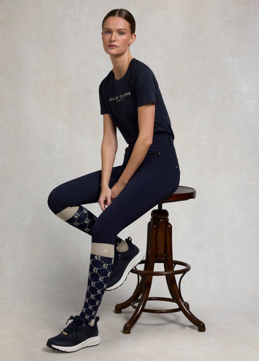 Holland Cooper Riding Socks 2 Pack - Navy/Stone