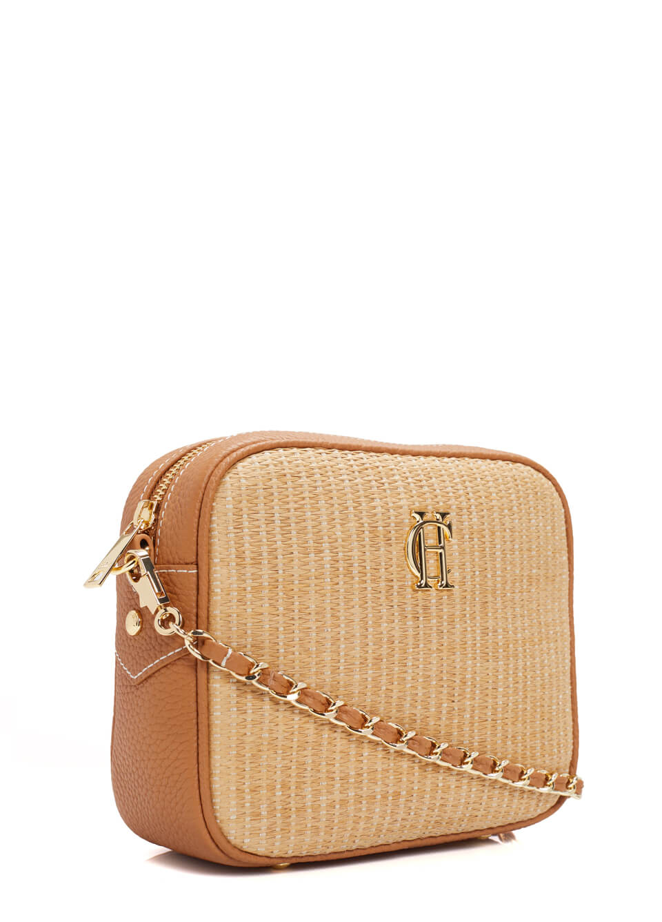 Holland Cooper Soho Camera Bag - Tan Raffia