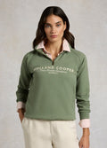 Holland Cooper Sporting Goods Zip Henley - Sage