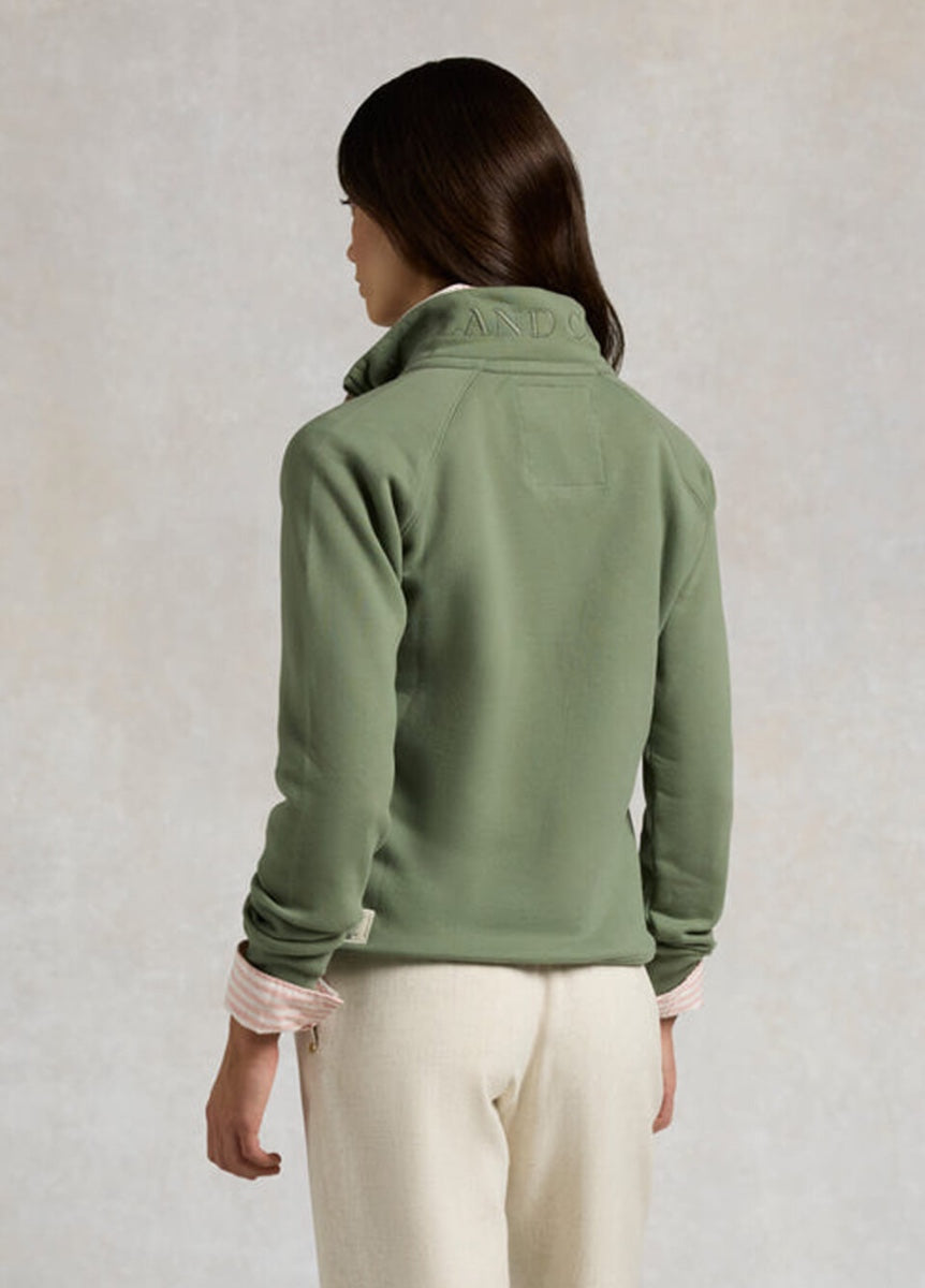 Holland Cooper Sporting Goods Zip Henley - Sage