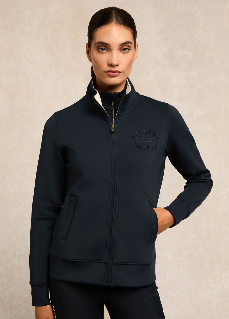 Holland Cooper Training Zip Through Sweat - Ink Navy