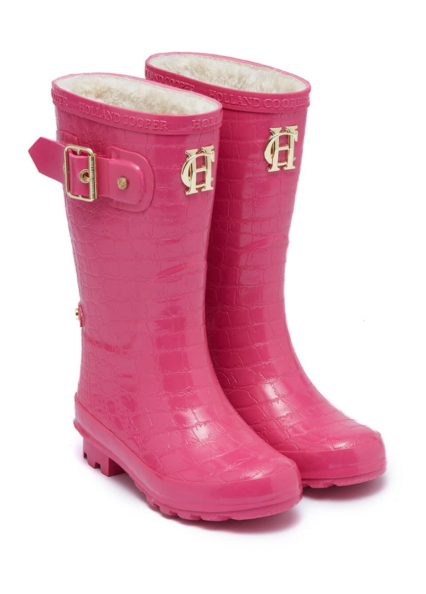 Holland Cooper Little Wellie Junior - Lollipop Pink