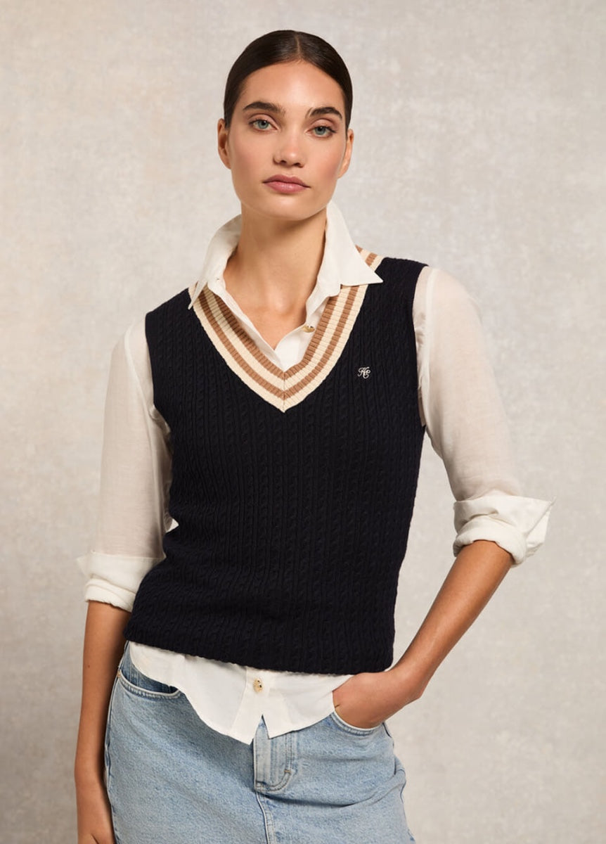 Holland Cooper Zoe Sleeveless Tank - Ink Navy