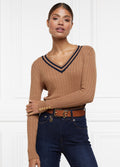 Holland Cooper Zoe Knit - Dark Camel Marl