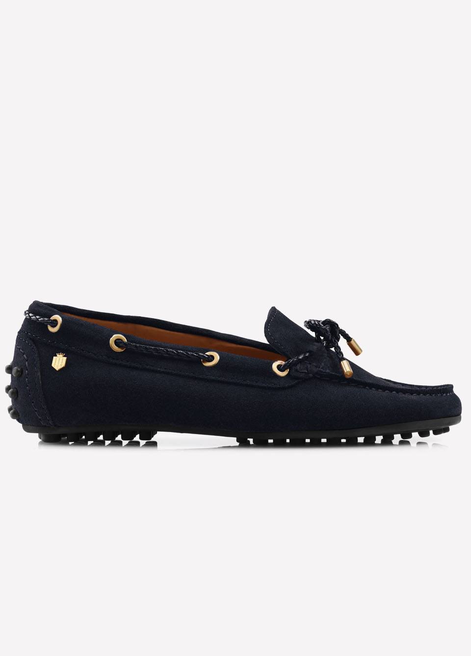 Fairfax & Favor Ladies Suede Henley Driving Shoe - Navy