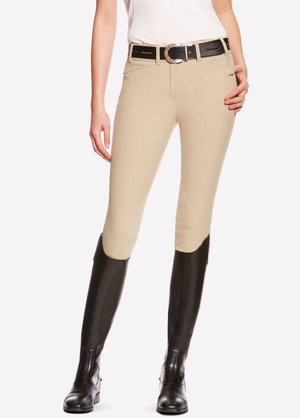 Ariat Ladies Heritage Elite Knee Patch Breeches - Tan