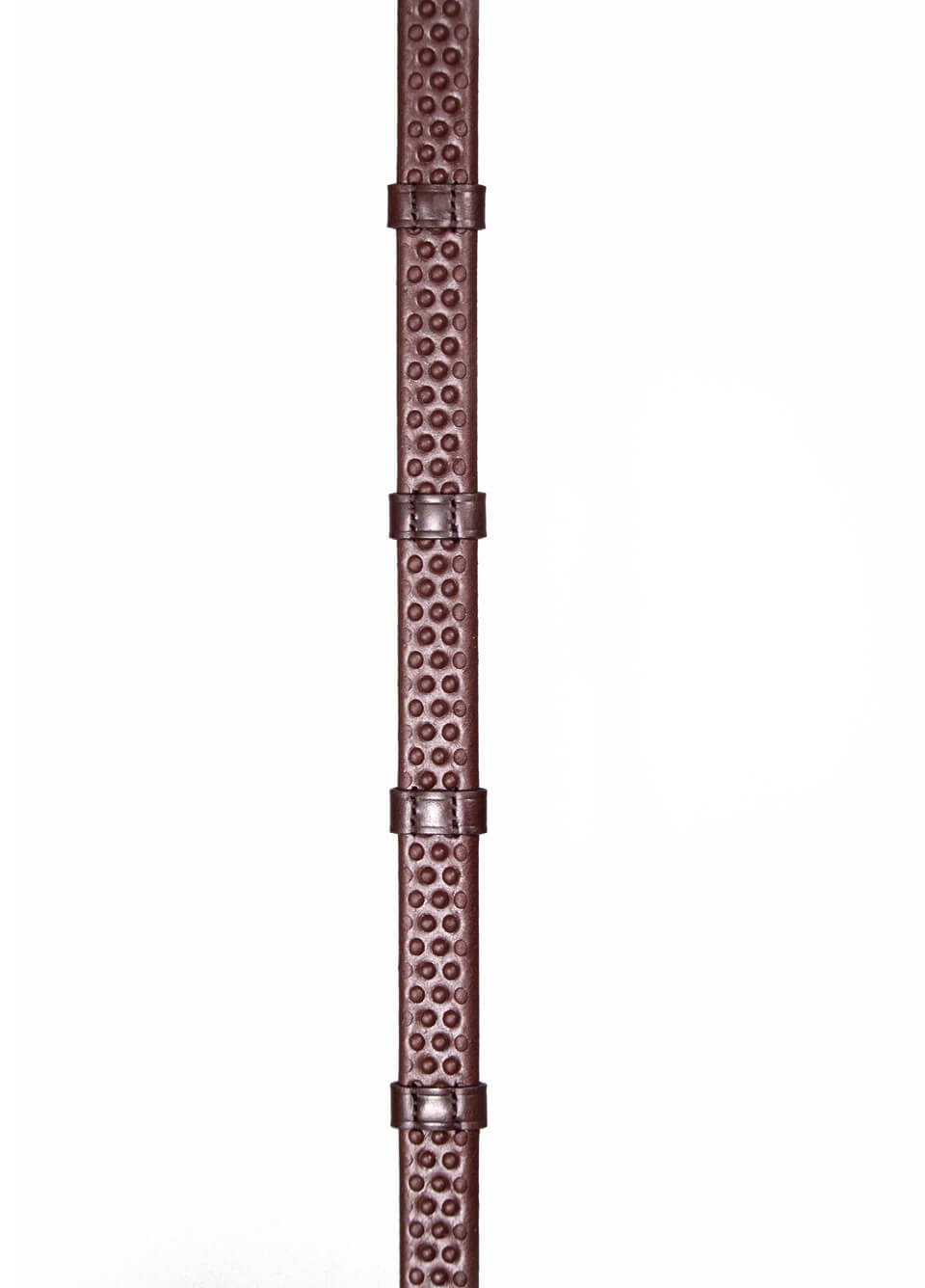 Henry James BioThane Hybrid Rubber Reins with Leather Stoppers - Havana