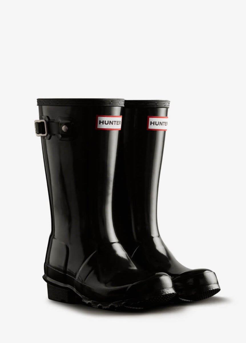 Childs Hunter Gloss Wellingtons - Black