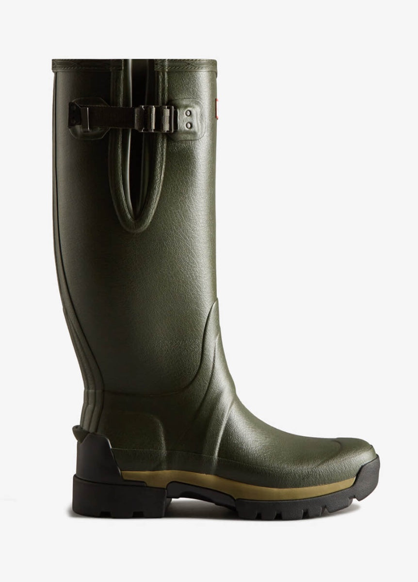 Hunter Mens Balmoral Neoprene Tech Sole Wellingtons - Dark Olive