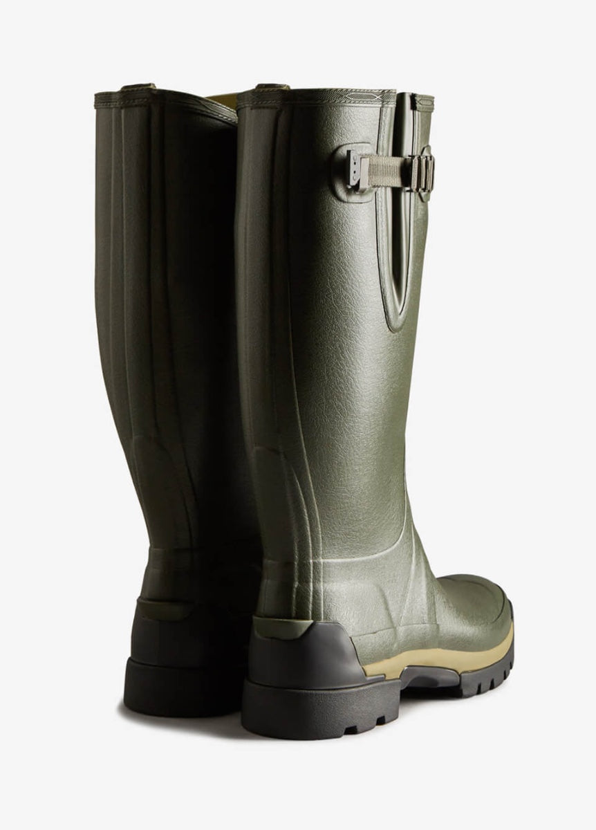 Hunter Mens Balmoral Neoprene Tech Sole Wellingtons - Dark Olive