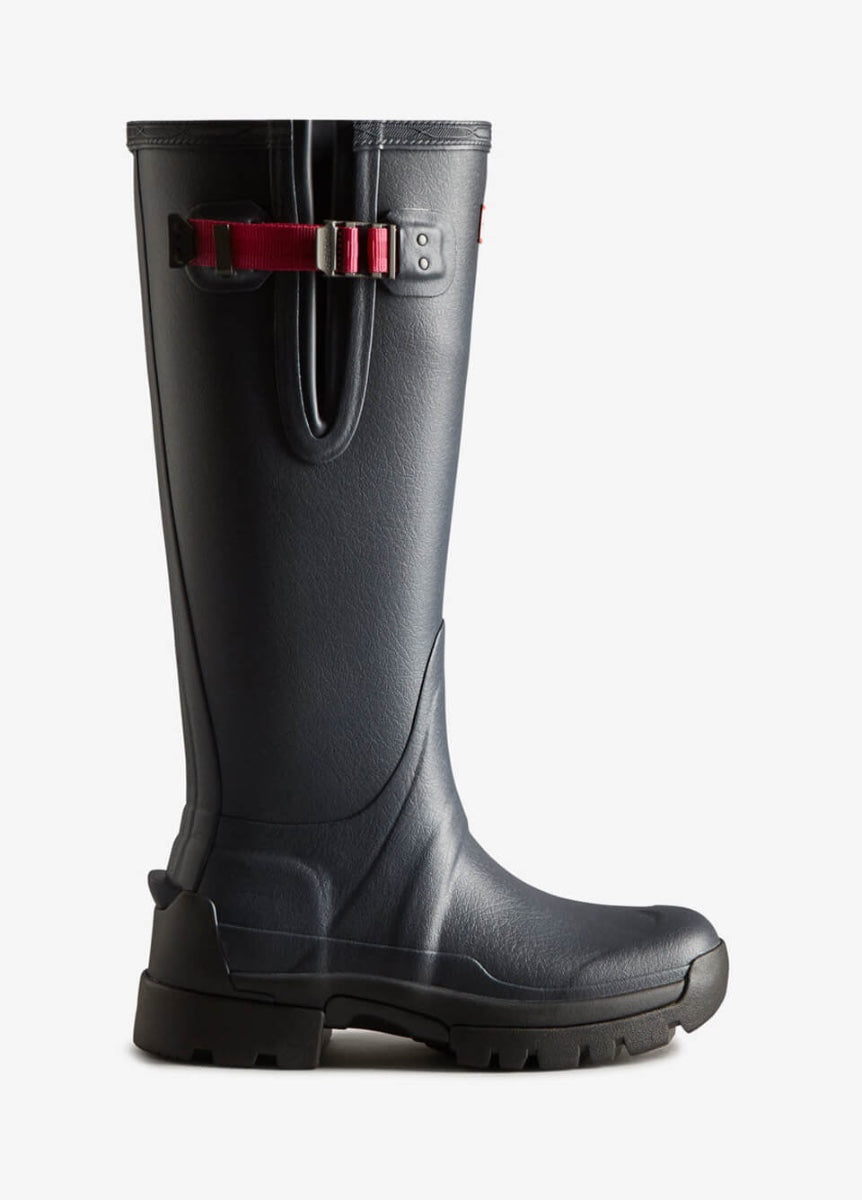Hunter Ladies Balmoral Neoprene Tech Sole Wellingtons - Navy/Pepper