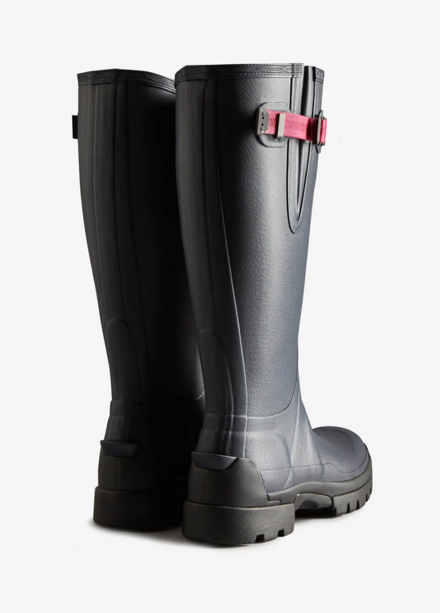 Hunter Ladies Balmoral Neoprene Tech Sole Wellingtons - Navy/Pepper