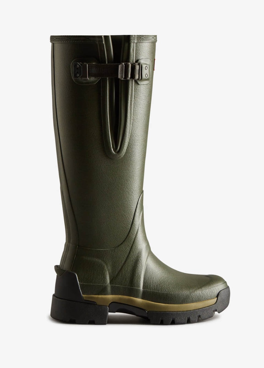 Hunter Ladies Balmoral Neoprene Tech Sole Wellingtons - Dark Olive