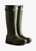 Hunter Ladies Balmoral Neoprene Tech Sole Wellingtons - Dark Olive