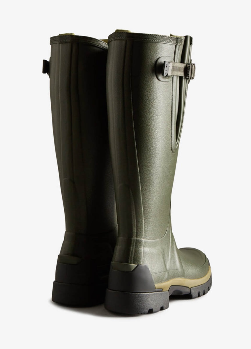 Hunter Ladies Balmoral Neoprene Tech Sole Wellingtons - Dark Olive