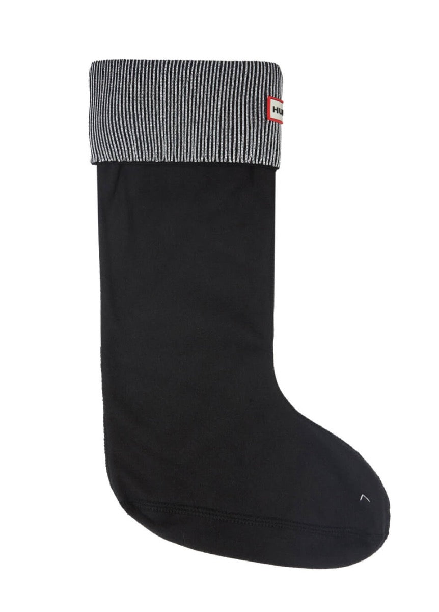 Hunter Glitter Tall Boot Sock - Silver/Black