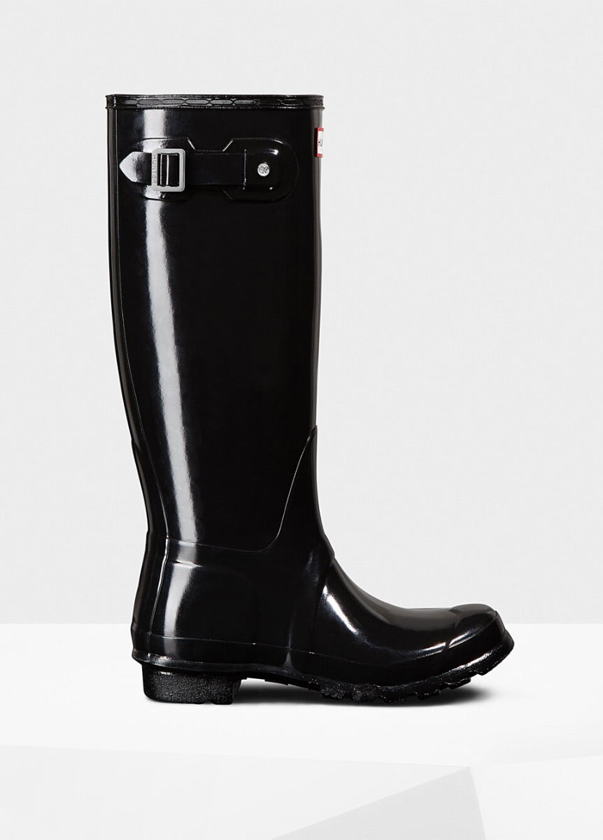 Hunter Womens Original Tall Gloss Wellington Boots - Black
