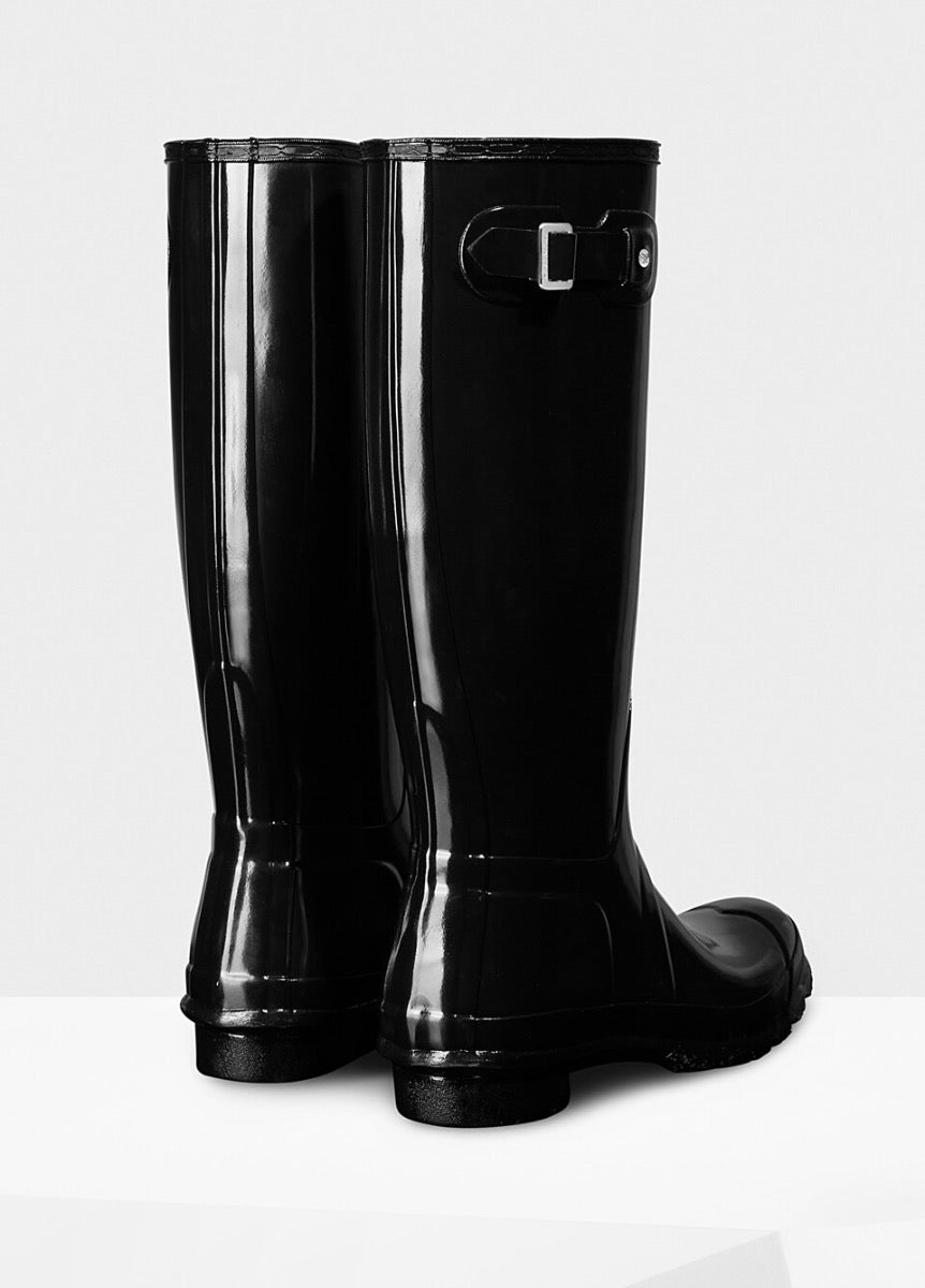 Hunter Womens Original Tall Gloss Wellington Boots - Black