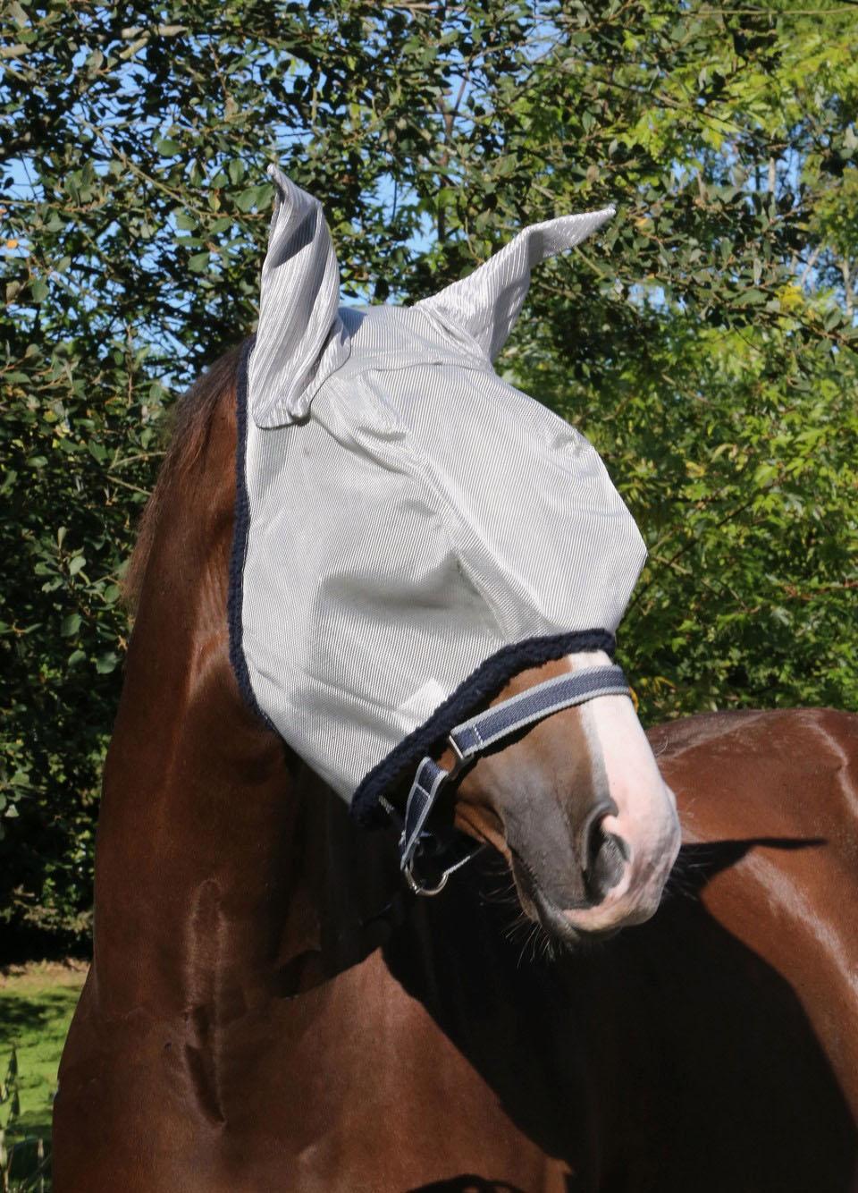 Amigo Fly Mask - Silver/Navy