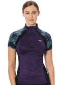 Horseware Aveen Technical Short Sleeve Top - Green/Navy Tie Dye