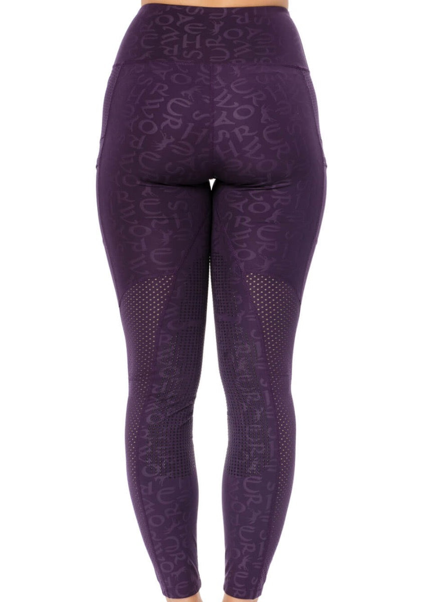 Horseware Monogram Riding Tights - Purple
