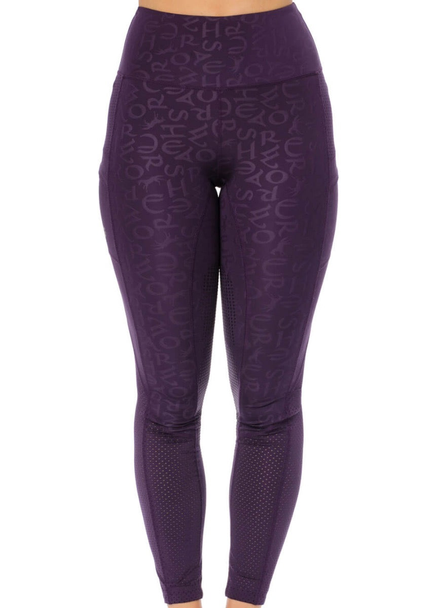 Horseware Monogram Riding Tights - Purple