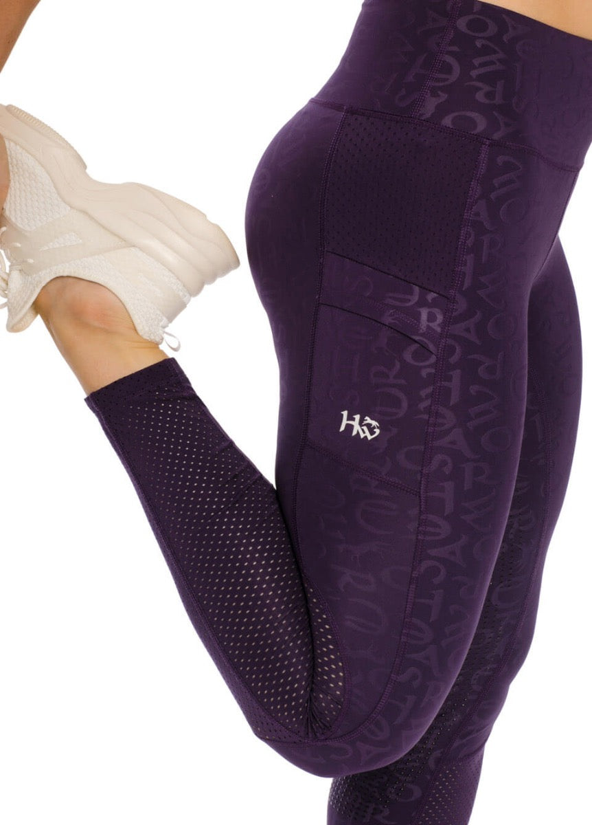 Horseware Monogram Riding Tights - Purple