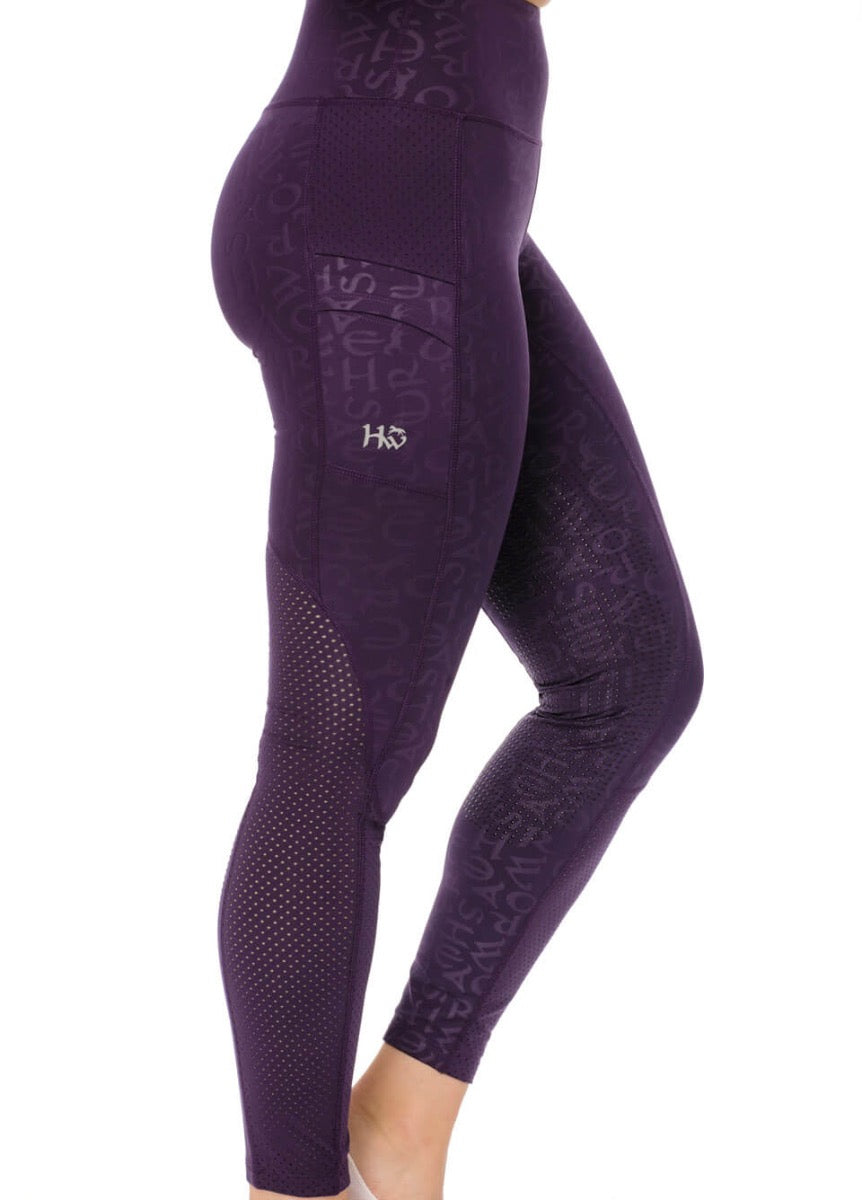 Horseware Monogram Riding Tights - Purple