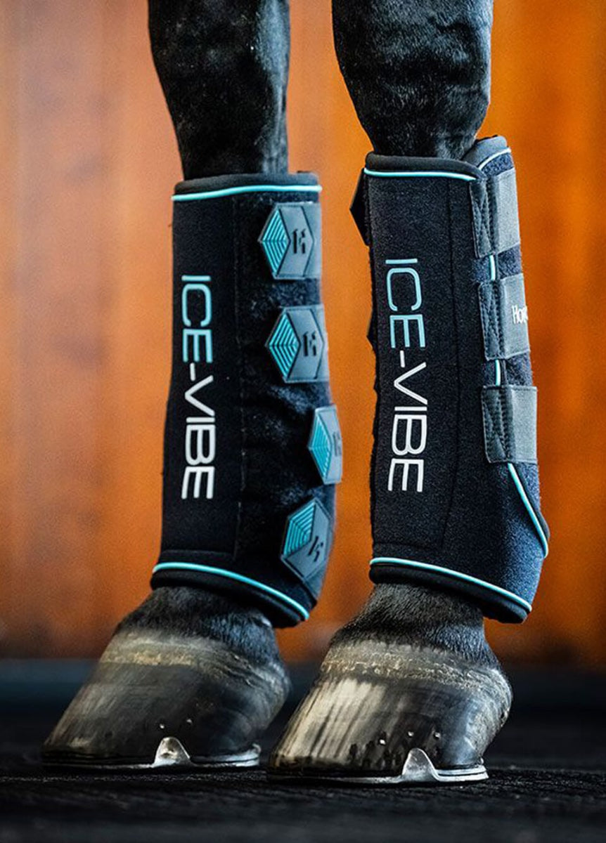 Ice-Vibe Leg Wraps - Black/Aqua
