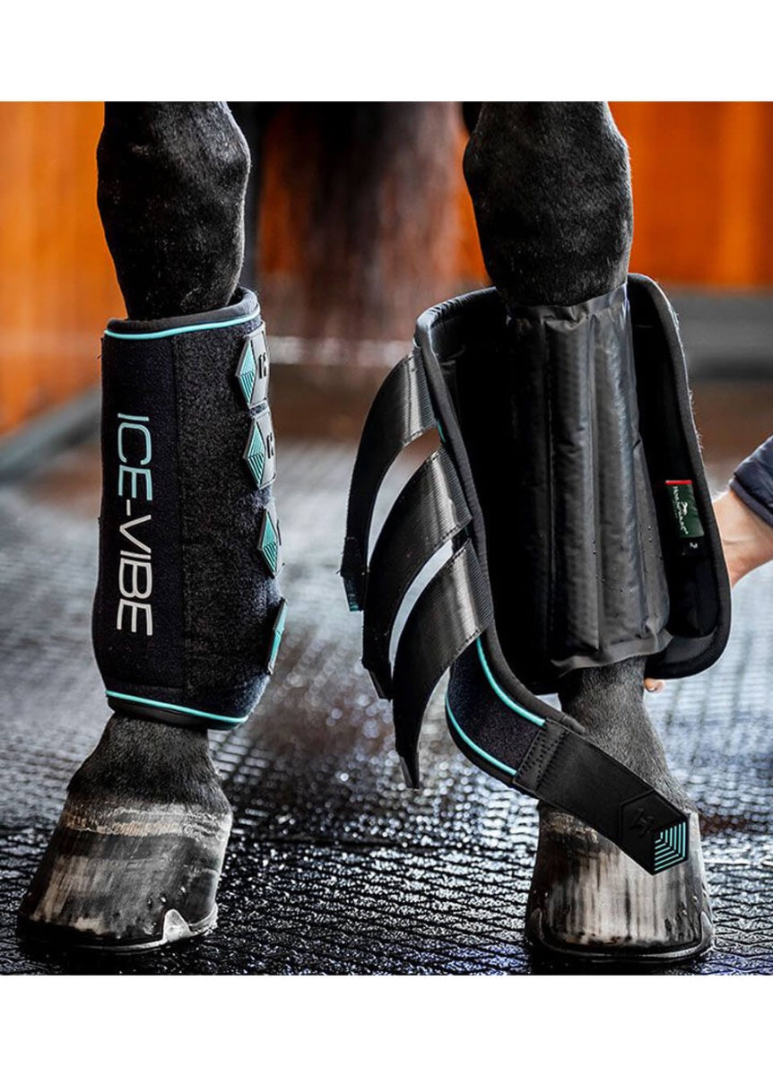 Ice-Vibe Leg Wraps - Black/Aqua