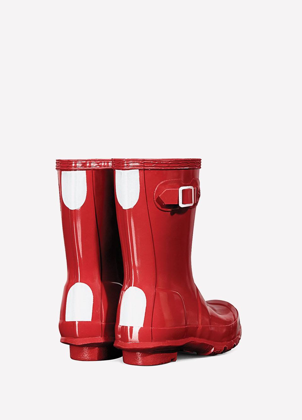 Childs Hunter Gloss Wellingtons - Military Red