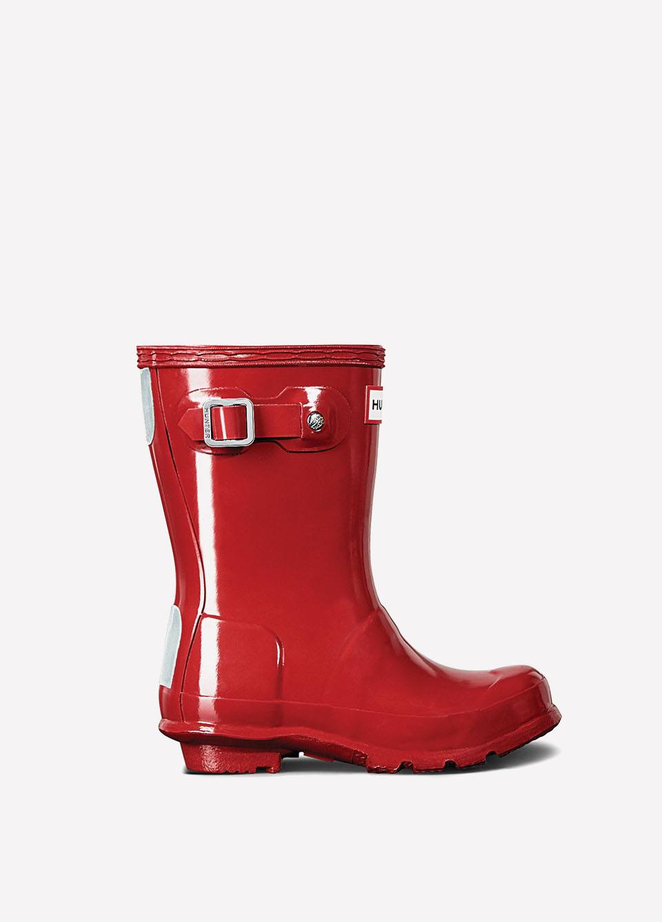 Childs Hunter Gloss Wellingtons - Military Red
