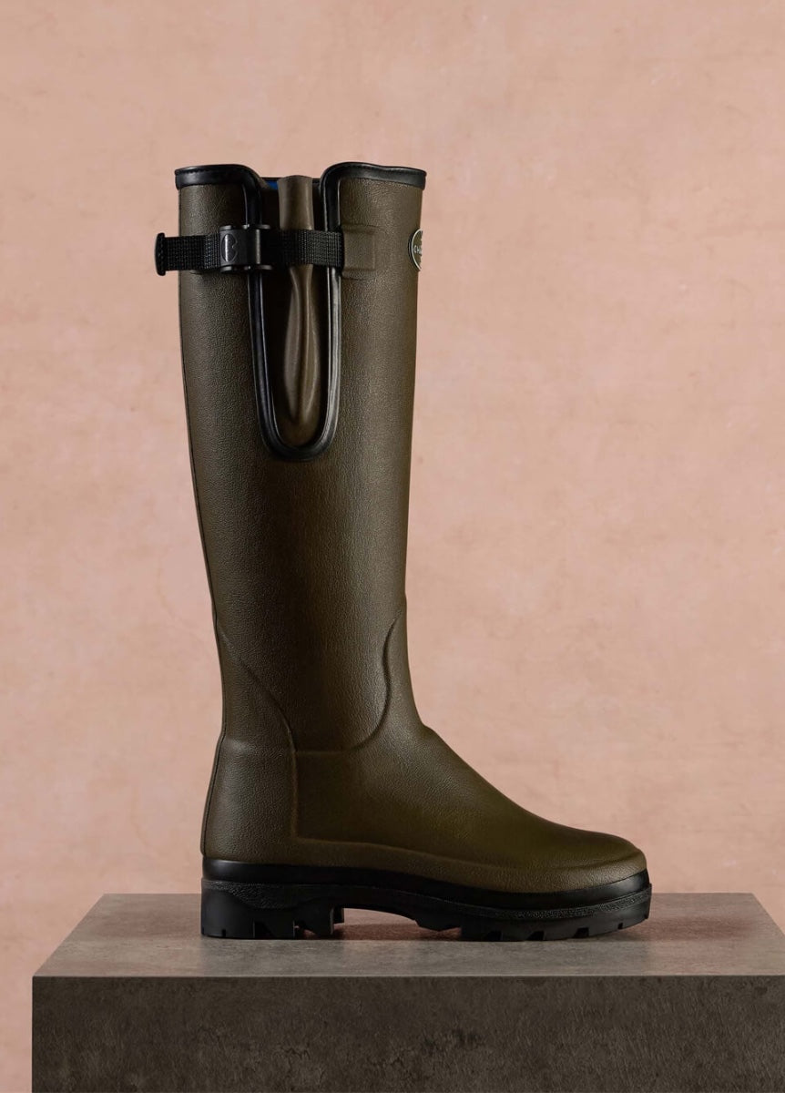 Le Chameau Women's Vierzonord Neoprene Lined Wellington Boots - Vert Chameau/Black
