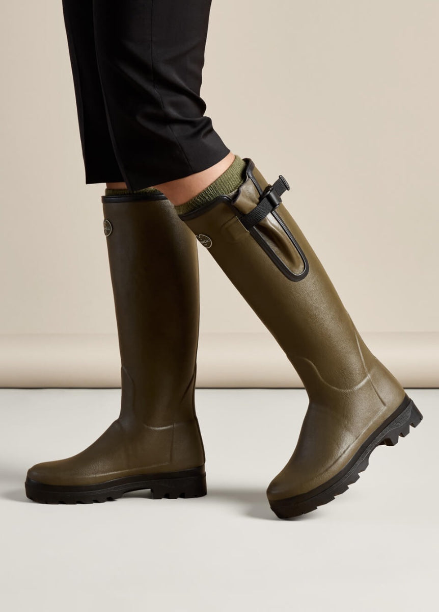 Le Chameau Women's Vierzonord Neoprene Lined Wellington Boots - Vert Chameau/Black