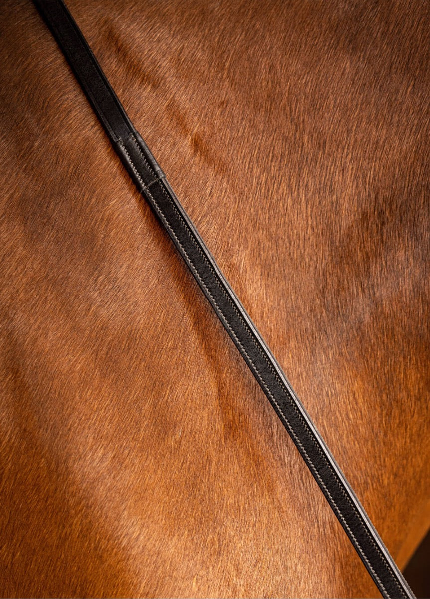 LeMieux Rubber 1/2 Lined Reins - Brown/Silver