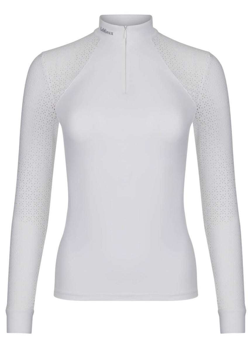 LeMieux Olivia Long Sleeve Show Shirt - White