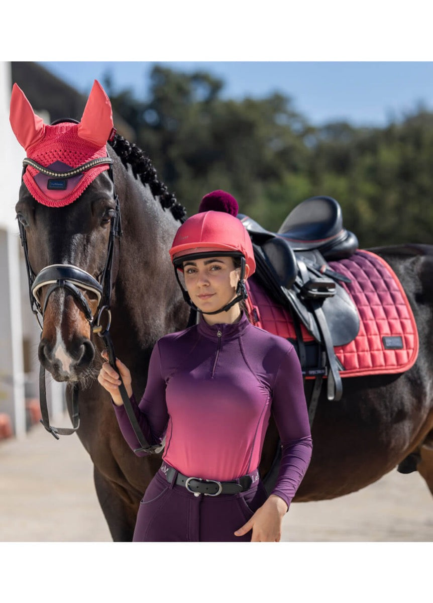 LeMieux Spectrum Fly Hood - Aubergine/Papaya